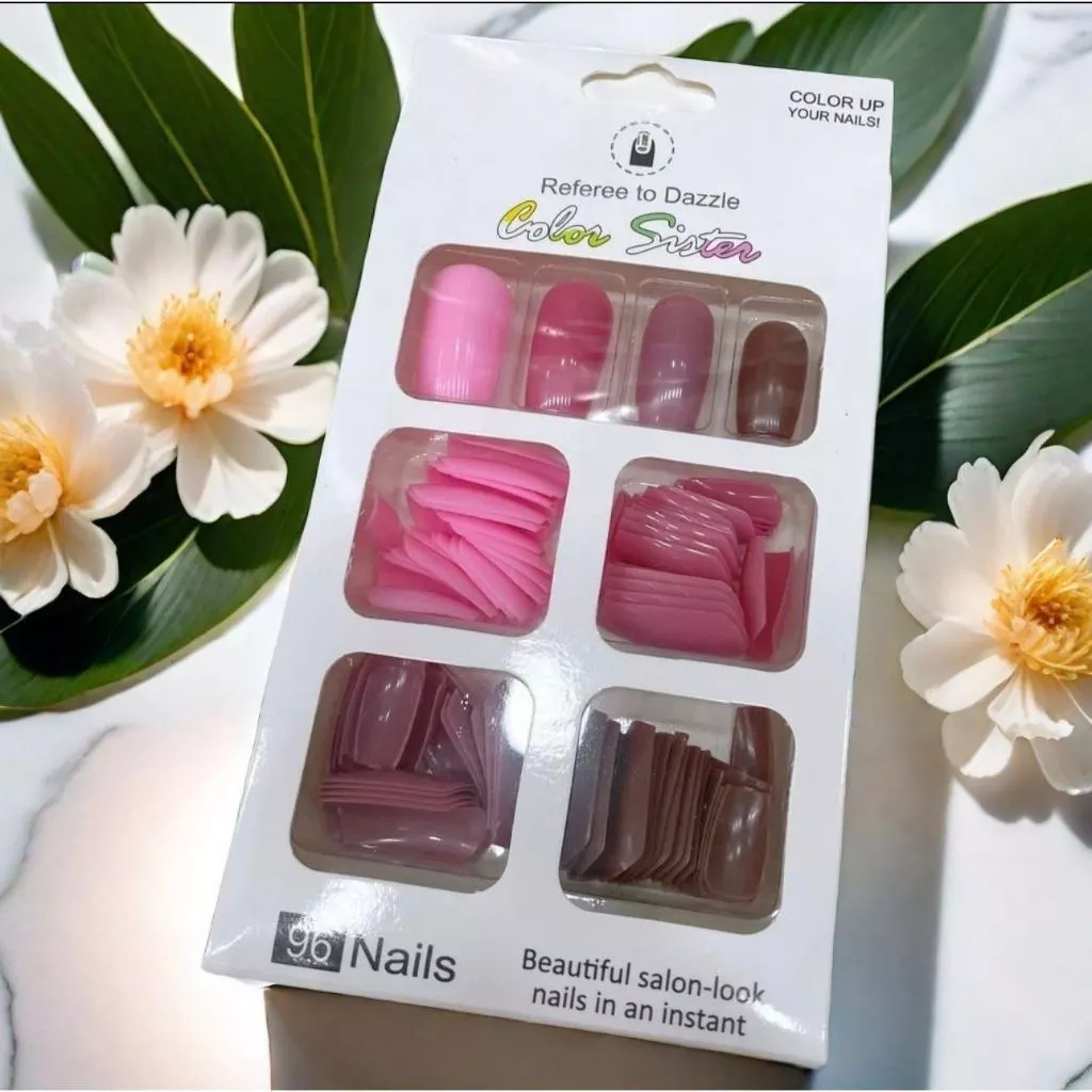 Conjunto de unhas de 96 peças vem em diversos designs e cores elegantes, adequados para todos os estilos e ocasiões. em Oferta na Shopee