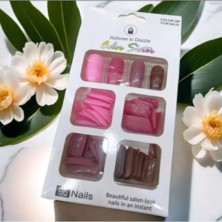 Conjunto de unhas de 96 peças vem em diversos designs e cores elegantes, adequados para todos os estilos e ocasiões. em Oferta na Shopee