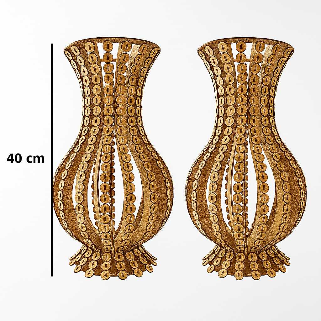 Kit Com 2 De Vaso MDF Perola 40 Cm De Altura para 1/2 perola