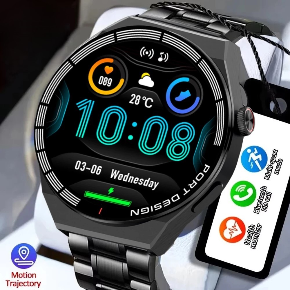 Relógio Inteligente M12 de 1,5 libras Bluetooth Chamadas NFC Frequência Cardíaca e Carregamento