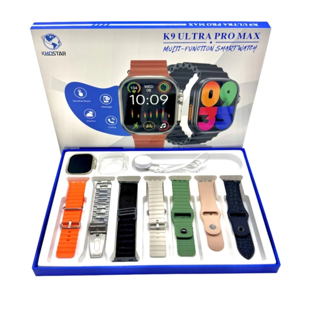 Smart Watch K9 Ultra Pro Max Seri 10 49mm com 7 Pulseiras Esporte Khostar