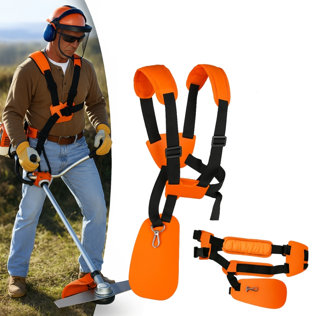 Cinto Duplo Alça Para Roçadeira Universal Serve P/ Qualquer Marca + Conforto em Oferta na Shopee