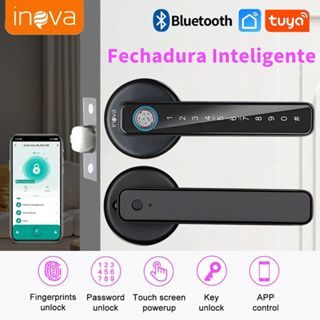 Inova Fechadura Digital Inteligente Tuya de Sobrepor Touch Screen YS-12887 Preta Intelbras Impressão digital senha Chave em Oferta na Shopee