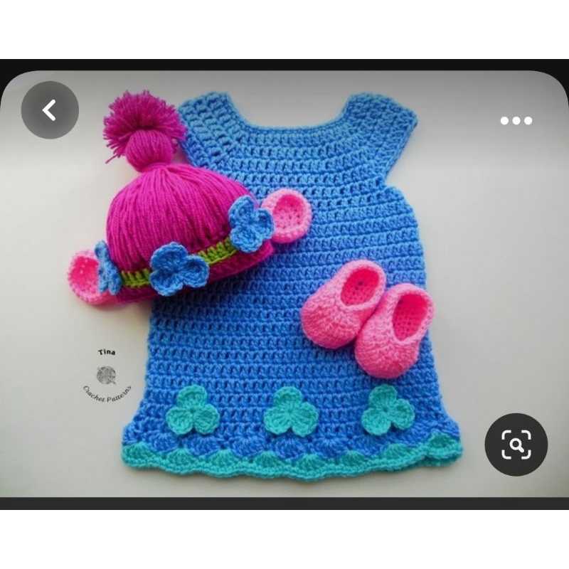 fantasia do troll meninas em crochê várias idades