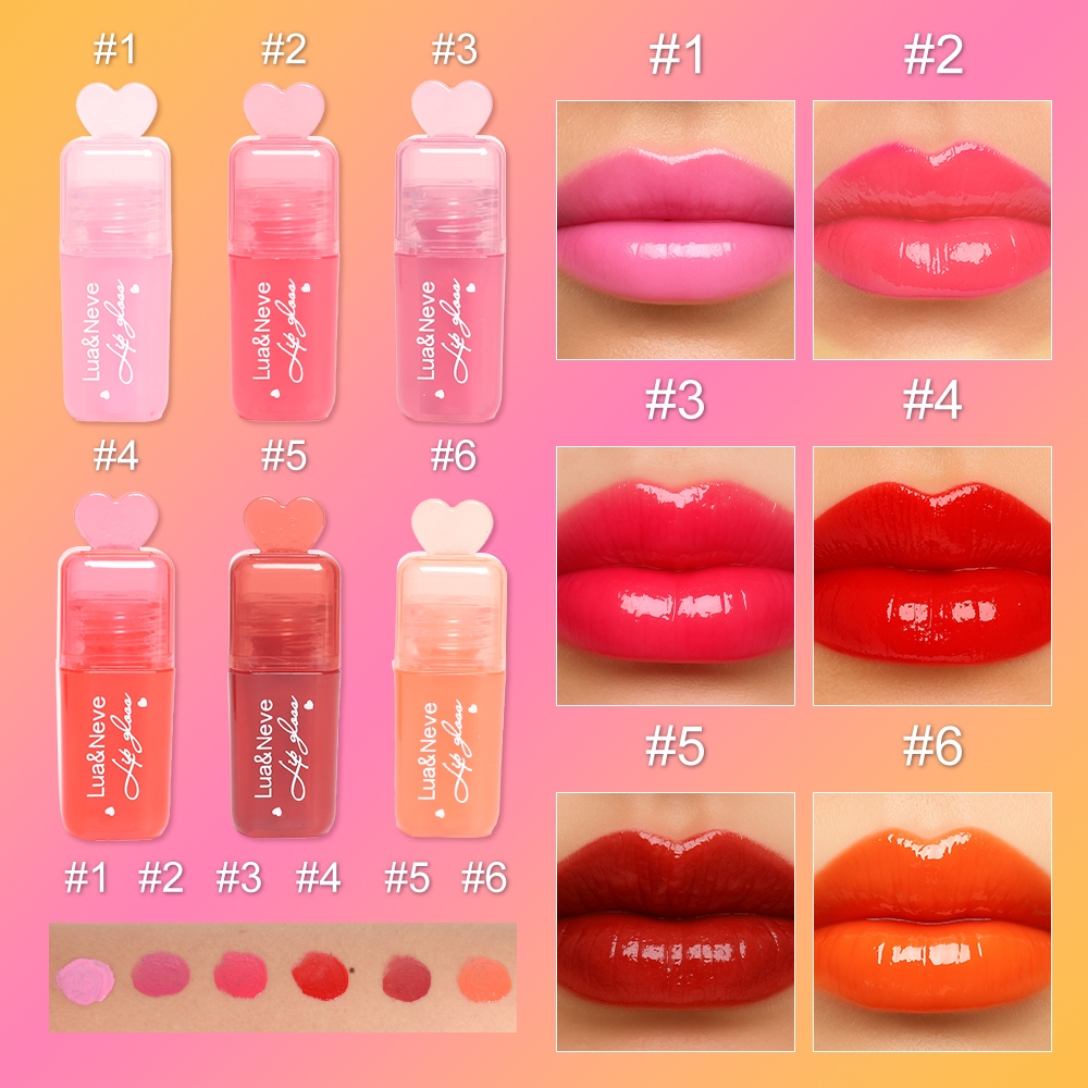 Brilho Labial 6 Cores Ultra Pigmentado | Glossy Effeto Espelhado | Longa Duração