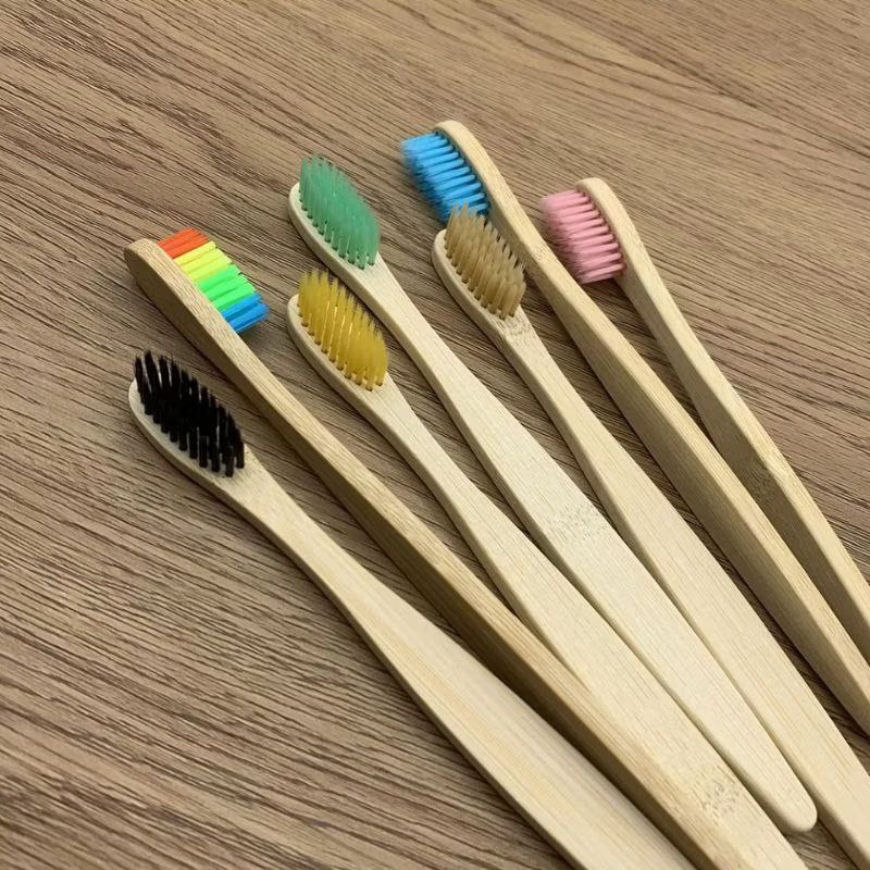 kit escova de dentes colorida natural eco cerdas macias bambu escova de dentes carvão de bambu