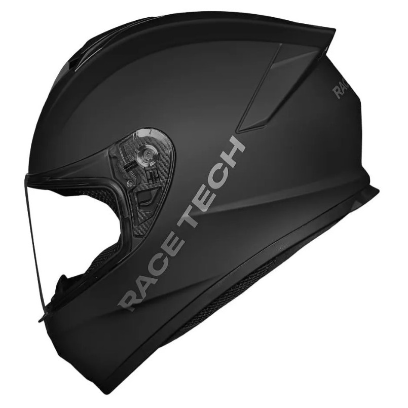 CAPACETE RACE TECH SUPER OFERTA EXCLUSIVO HIT MONOCOLOR PRETO FOSCO + VISEIRA CRISTAL