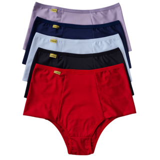 Kit 4 Calcinha Pala Dupla Cintura Alta Feminina em Oferta na Shopee