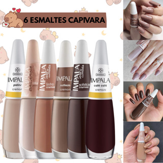 Kit 6 Esmaltes Impala Coleção Capivaras Tons Marrom Tendência de Inverno Cores Neutras em Oferta na Shopee
