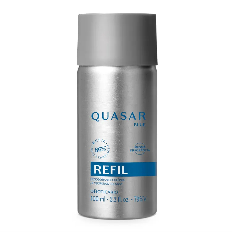 Refil Quasar Blue Desodorante Colônia 100ml - O Boticario
