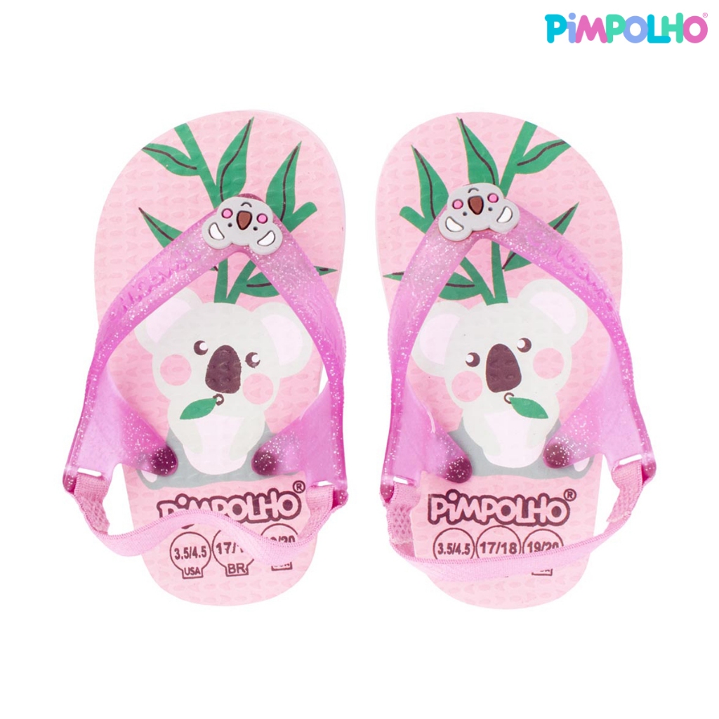 Sandália Praiana Baby Rosa Coala Menina Pimpolho em Oferta na Shopee