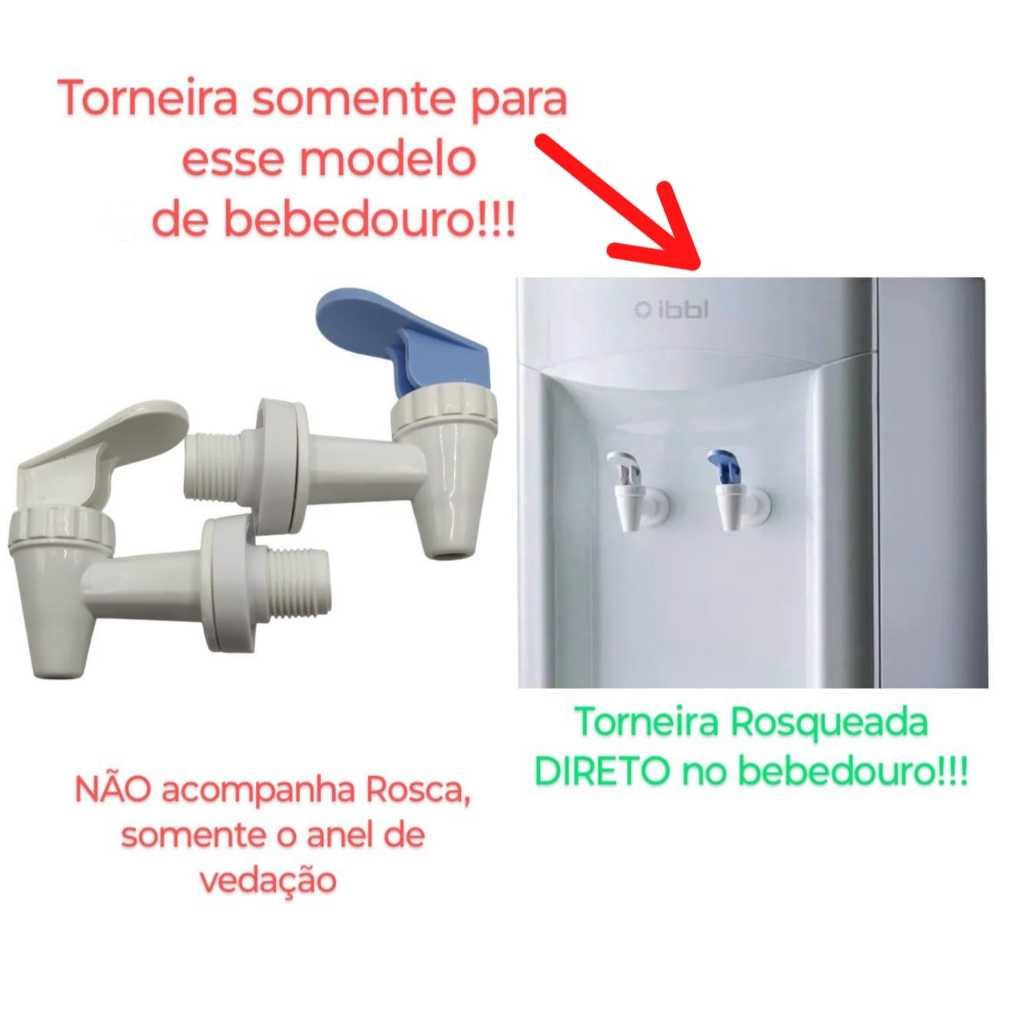 Kit 2 Torneiras Bebedouro Agua Gelada Natural Branca Prata Ibbl Gfn Sem Porca em Oferta na Shopee