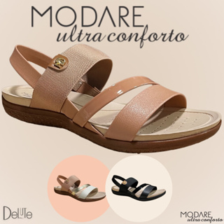 Sandália Rasteira Modare Feminina Ultra Conforto Ortopédica Calce Fácil Tiras Elásticas Dry Tech em Oferta na Shopee