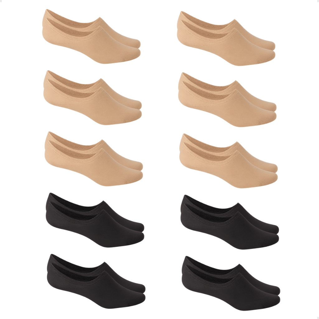 Kit 10 Pares Meia Poliamida Fio 40 Sapatilha Fina Feminino Invisível Soquete Conforto Winston