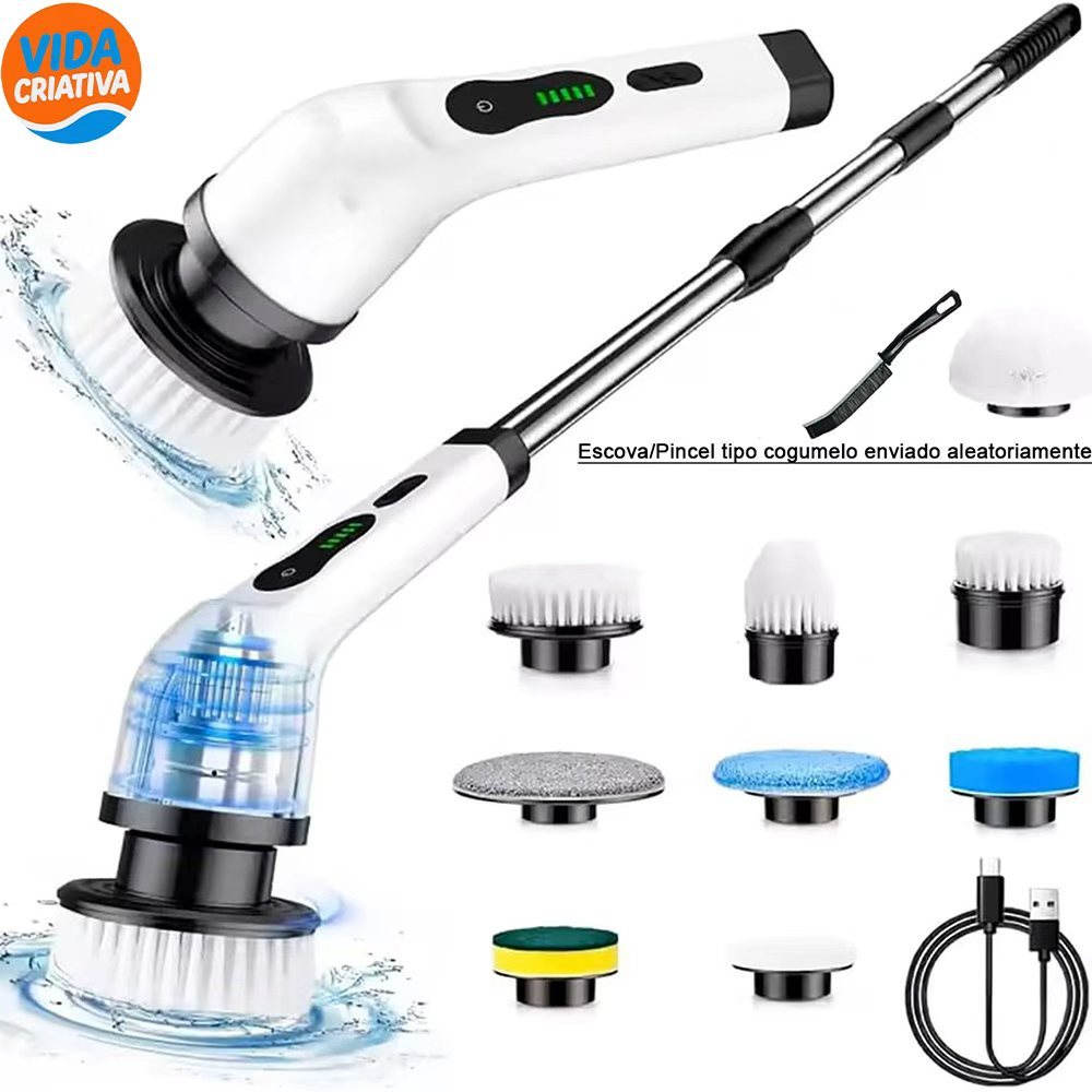 Esfregão Elétrico 9 Em 1 ou 5 Em 1 Sem fio Escova De Limpeza Pesada Multiuso Recarregável Giratória em Oferta na Shopee