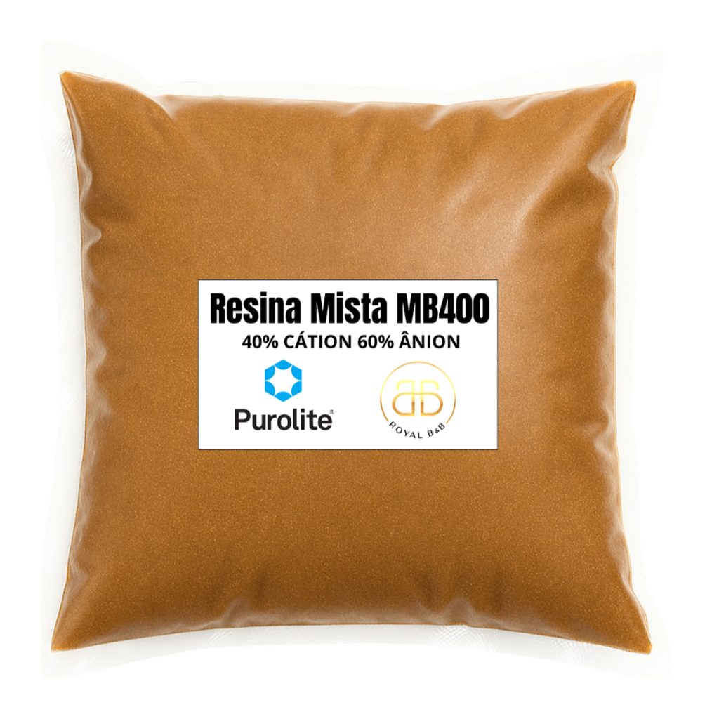 Resina Mista MB400 60% Aniônica 40% Catiônica Purolite 1,2kg Para Filtro Água Cartucho 20 x 2,5