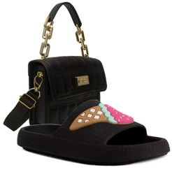 Kit Bolsa Chinelo Infantil Sandalia Papete Nuvem Slide K23