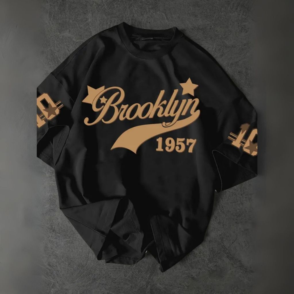 Camisa Confortável Esportiva Brooklyn 1957 Estilosa Despojada Camiseta Oversized