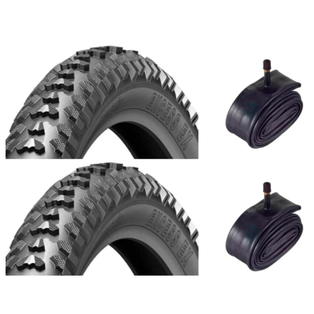 Par de Pneu De Bicicleta 26 x 1.95 Cravão Borrachudo Levorin Excess + Câmaras Ar Aro 26 Bico Grosso