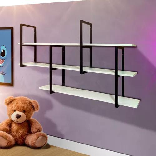 Prateleira Linda Suspensa Elegante Estilo Industrial Organizadora Versátil Qualquer Ambiente 120