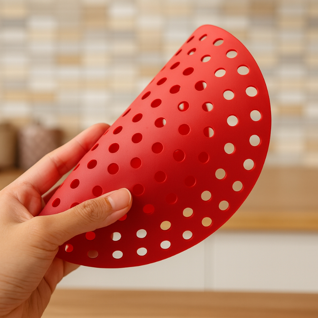 Forro Tapete em Silicone Para Air Fryer 24cm Fritadeira Elétrica Redondo Multiuso Universal