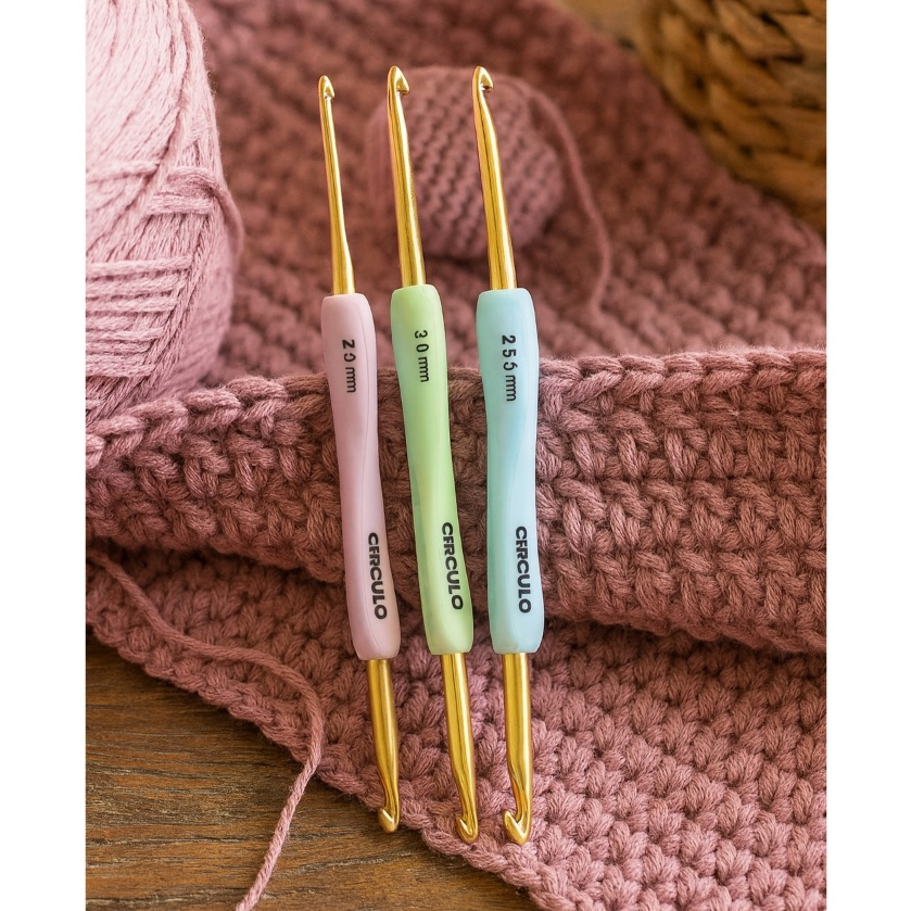 Agulha De Crochê Ponta Dupla Soft Circulo - CROCHÊ ARTESANATO AGULHAS ERGONOMICAS