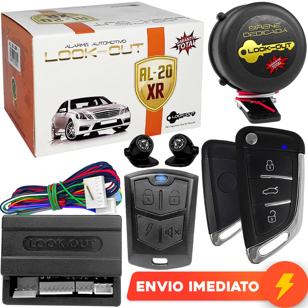 Alarme Automotivo + Chave Canivete Sirene Para Carro Xr-txc Look Out