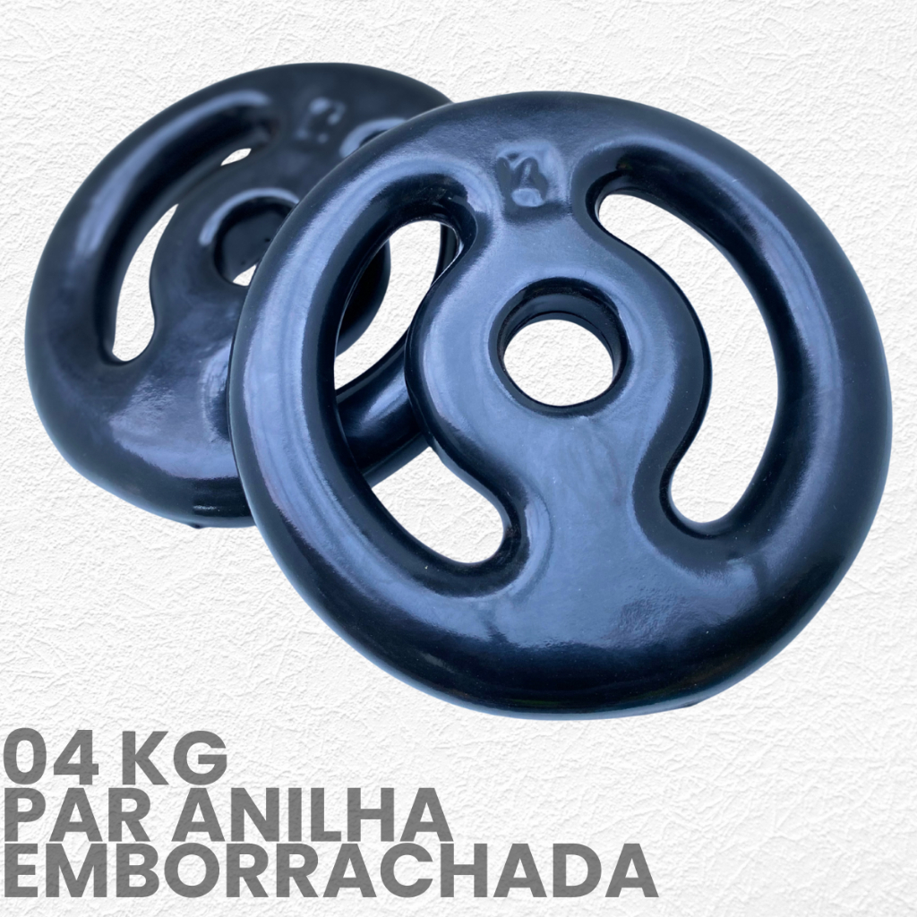 Par anilha Emborrachada 4kg (2unidades) Peso de academia
