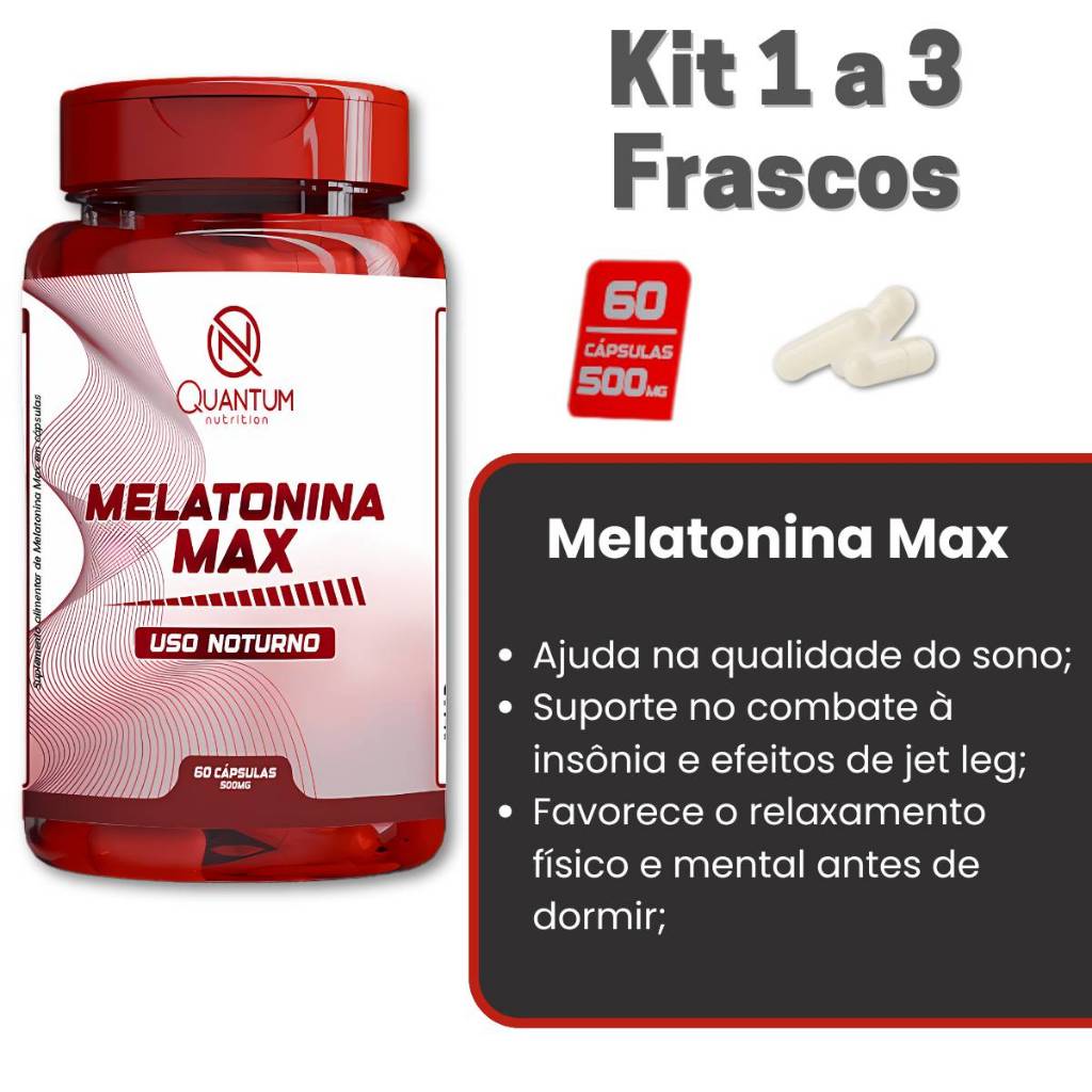 Melatonina Max Magnesio L-Triptofano L-Teanina Vitamina B3 B6 B12 Quantum