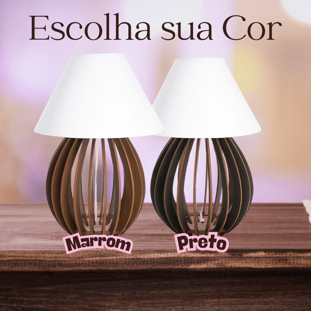 Abajur Quarto de Mesa Moderno Sala Quarto Bola Marrom ou Preto em Oferta na Shopee