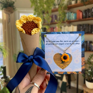 Colar Girassol Van Gogh Art Chaveiro Girassol Flor Presente Amor em Oferta na Shopee