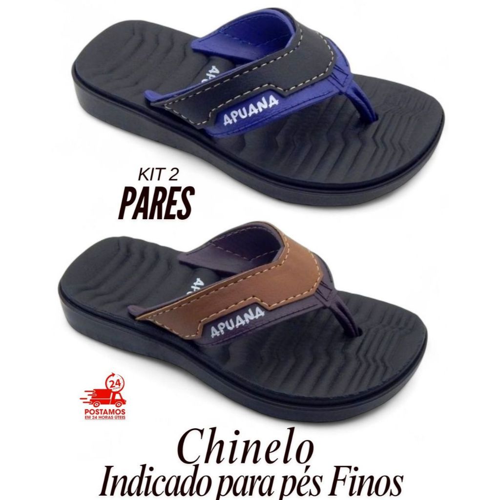 KIT 2 Pares Chinelo Infantil Masculino Detalhe Sandalia Menino Promoção em Oferta na Shopee