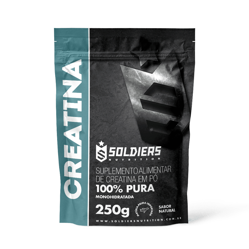 Creatina Monohidratada 250g 100% Pura Importada Soldiers Nutrition Suplemento Performance Muscular Força em Oferta na Shopee