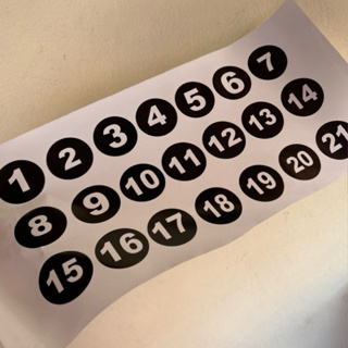 Adesivos Com Números 1 a 20, 25, 50 e 100 Redondo 5cm Carro Armário Mesa Vidro em Oferta na Shopee