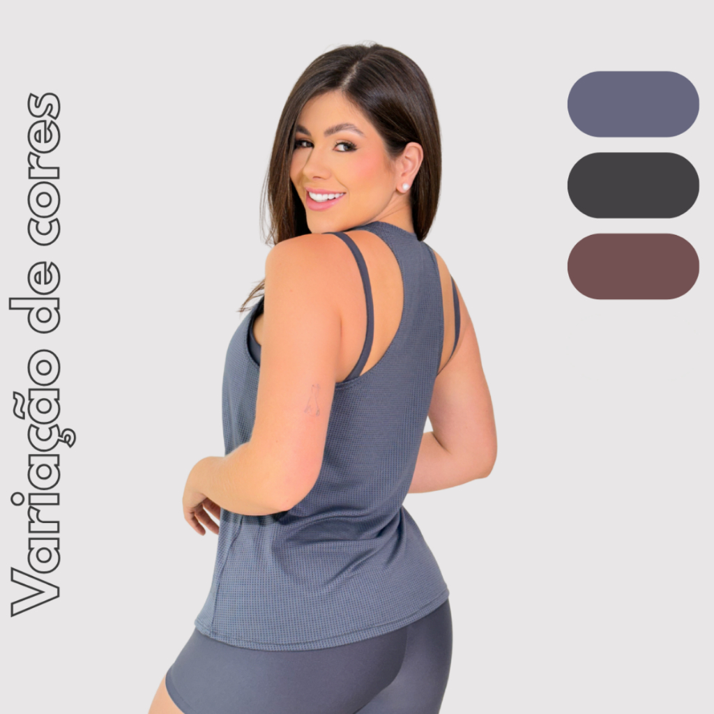 Regata Feminina Dry Fit Academia Fitness Camiseta Treino Corrida Alça Nadador Envio Rápido em Oferta na Shopee