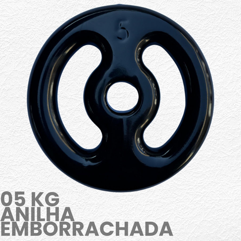 Anilha Emborrachada 5kg / Peso de academia - 1 unid 5kg