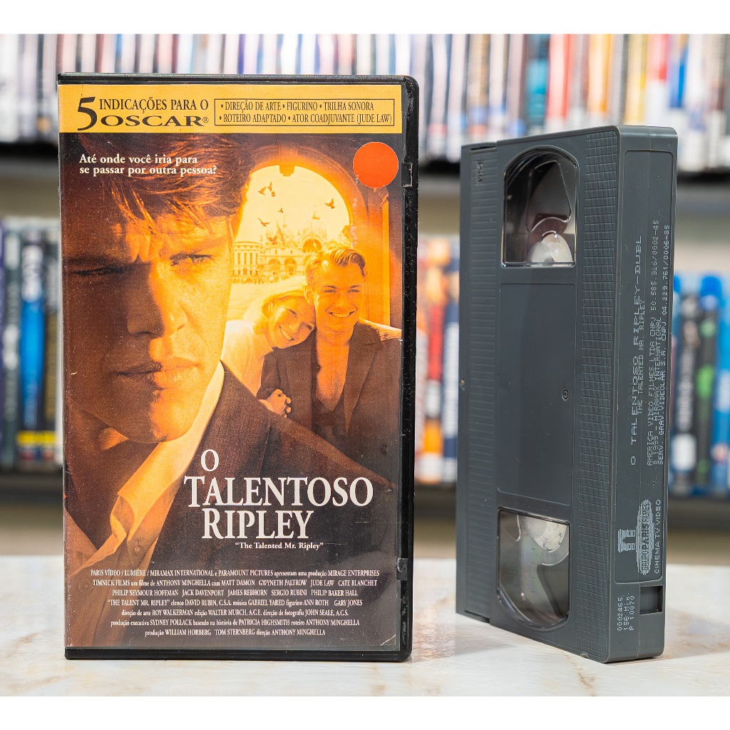 VHS O Talentoso Ripley - DUBLADO - Matt Damon Gwyneth Paltorow Jude Law - Original - Fita de Vídeo Filme