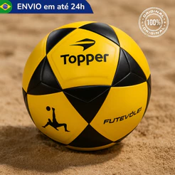 Bola Futevolei Topper FT5 Tamanho Oficial Profissional Colada Impermeável Altinha Futmesa Original