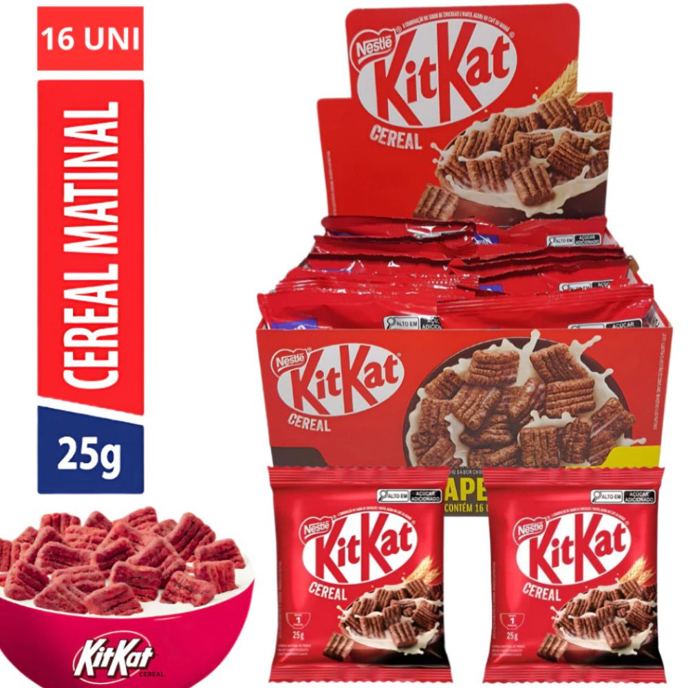 Cereal Matinal Kitkat Chocolate Caixa 16 Saches - Nestle em Oferta na Shopee
