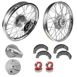 Roda Dianteira + Traseira Bros 125/150 Tambor Completa Tork + Espelhos Lonas Rolamentos