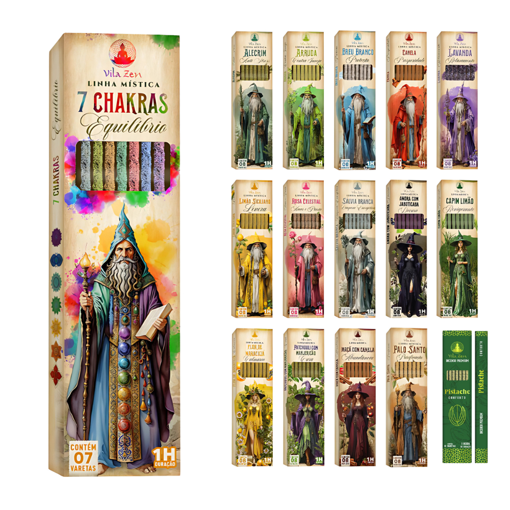 Incenso Natural Vila Zen - Linha Mística - TODOS OS AROMAS DISPONIVEIS