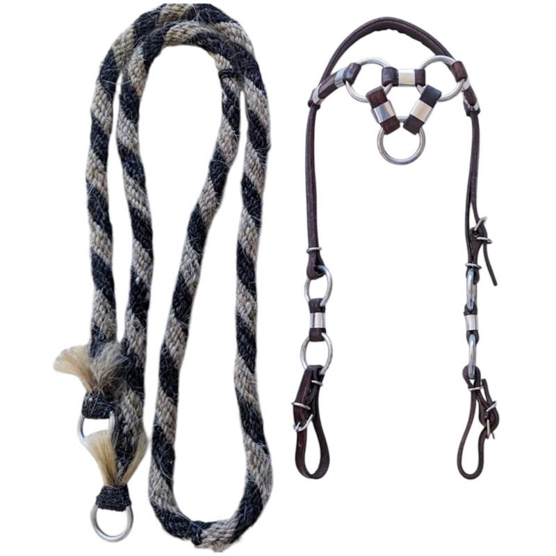 Rédea De Crina Cabelo Cabeçada 3 Argolas Para Cavalo, Muares