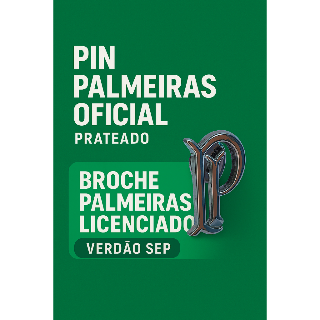Pin Palmeiras Oficial 1915 Prateado | Broche Palmeiras Licenciado Colecionador SEP Palestra Itália