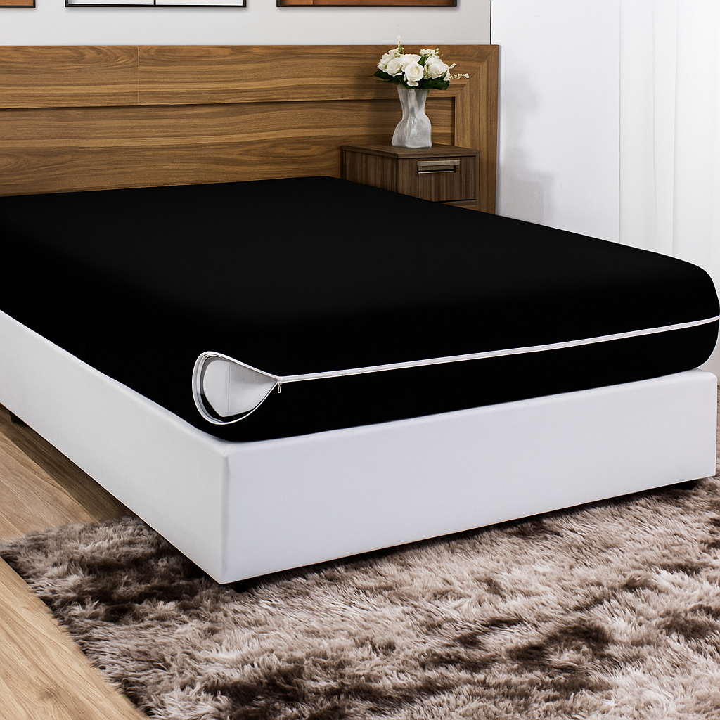 Capa de Colchão Com Zíper Malha Gel Casal Queen King Solteiro