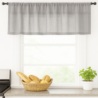 Cortina de Pia Cozinha Voil Linho Flame 1,40x0,80 cm  Varão Passante em Oferta na Shopee