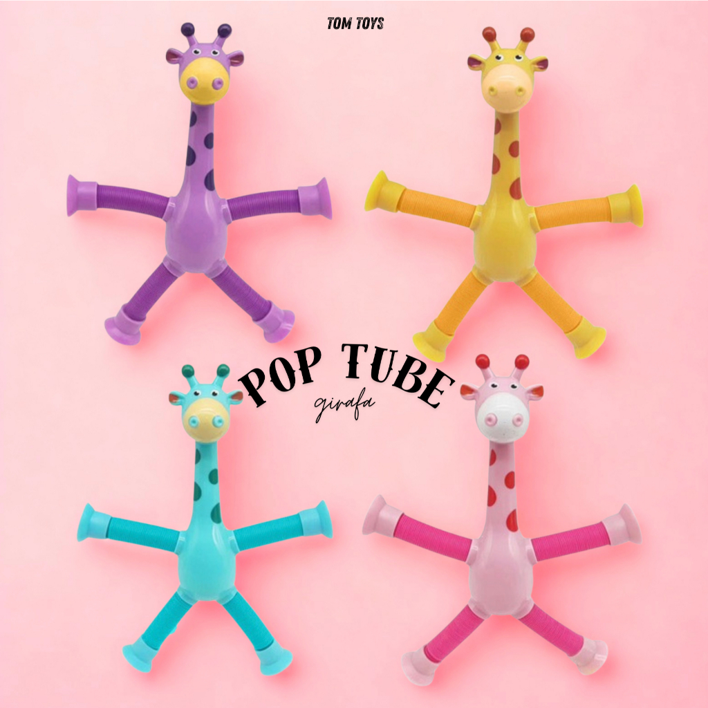 Pop Tube tubo Esticado com Led Girafa ou Robô Brinquedo com Ventosa Infantil Sensorial em Oferta na Shopee