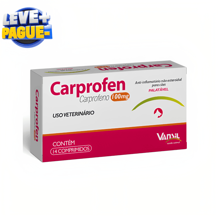 Carprofen 100mg Anti-inflamatório para Cães C/14 Comprimidos – Alívio de Dor e Inflamação em Oferta na Shopee