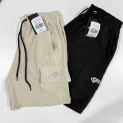 Kit 2 Bermuda Cargo Masculina Casual Refletivo com Bolsos Laterais Lançamento Street Tactel