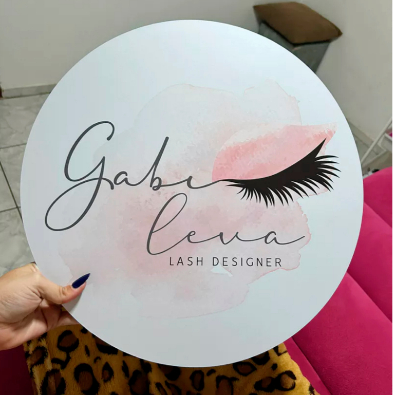 Placa Decorativa Redonda Painel Sua LOGO Personalizado Quadro Sua Foto Decoração Loja Peça MDF 4K HD