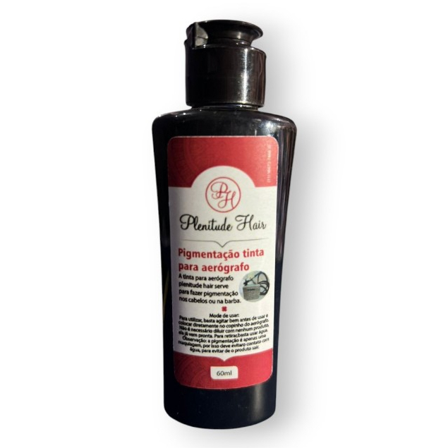Pigmentação Tinta para Aerográfo Preta Plenitude Hair em Oferta na Shopee